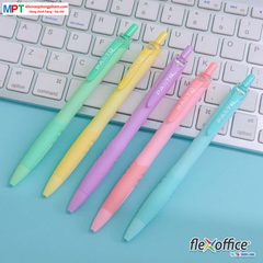 Hộp 5 bút gel bi màu Pastel Thiên Long Flexoffice Pazto FO-GELB039/VN nét 0.6mm - Mực xanh