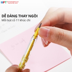 Bút chì khúc Deli EC086 - Chì 2B, nhiều màu sắc