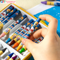 Bút sáp màu 12 màu Super Wings Deli EC21000