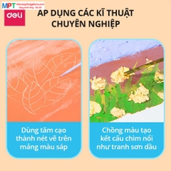 Bút sáp màu dầu 18 màu Deli 6962 (Sáp dầu)
