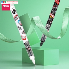 [MUA 10 TẶNG BÚT CHÌ] Bút gel Deli S876 ngòi 0.5mm - Mực đen nhanh khô viết thư pháp ống bút liền lâu hết mực