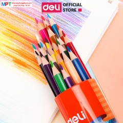 Bút chì màu 36 màu Deli EC00337 - ColoRun, cốc giấy, kèm gọt chì