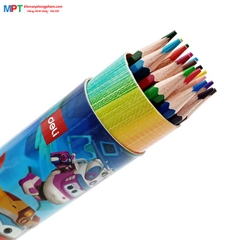 Bút chì màu 18 màu Deli EC00817 - Họa tiết Super Wings kèm gọt chì