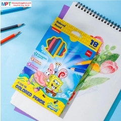 Bút chì màu 18 màu Deli EC133-18 - Hình bọt biển SpongeBob