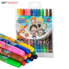 Bút sáp vặn dài 12 màu Deli EC217-12 - Họa tiết One Piece