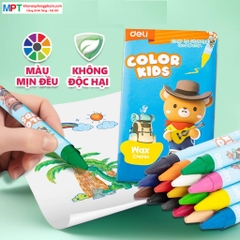 Bút sáp màu 10 màu Deli EC225-10 - Color Kids