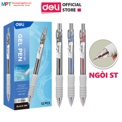 Bút Gel đệm xốp Deli G104 ngòi ST 0.5mm - viết trơn, nhanh khô