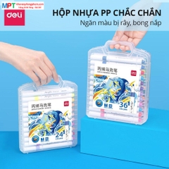 Bút sơn Acrylic Marker ngòi nét nhỏ 48 màu Deli C189-48 - Chống nước vẽ trên mọi chất liệu, Tô màu DIY vẽ giày vải, chai lọ