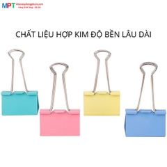 Kẹp bướm màu 19mm Deli E8555A - Hộp 40 cái