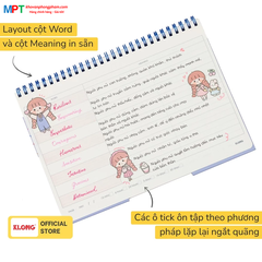 Sổ học từ vựng Word List khổ B5 KLONG 120 trang 917 - Định lượng 100gsm - Kích thước 175x250mm