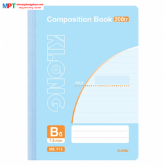 Sổ may dán gáy khổ B6 Klong 200 trang 915 - Định lượng 70gsm - Kích thước: 125x175mm