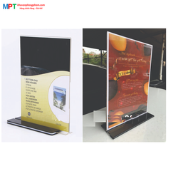 Menu mica để bàn A5 chân cài - Khổ dọc, khổ ngang - Kích thước: 14.8x21cm