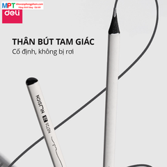 Bút chì Nusign Deli NS726-2B - Lõi đen cao cấp, thân bút hình tam giác