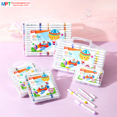 Bút sơn Acrylic Marker ngòi nét nhỏ 60 màu Deli C189-60 - Chống nước vẽ trên mọi chất liệu, Tô màu DIY vẽ giày vải, chai lọ