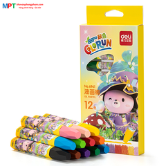 Bút sáp màu dầu 12 màu Deli 6961 (Sáp dầu)