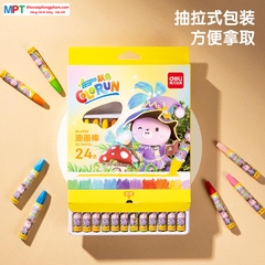 Bút sáp màu dầu 24 màu Deli 6963 (Sáp dầu)