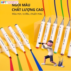 Bút lông màu Marker 2 đầu 24 màu Deli 70816-24 - TẶNG 1 HỘP BÚT CHÌ MÀU TRỊ GIÁ 26K