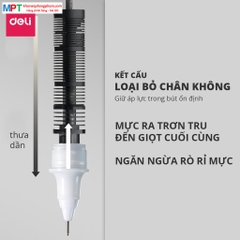 [MUA 10 TẶNG BÚT CHÌ] Bút gel Deli S876 ngòi 0.5mm - Mực đen nhanh khô viết thư pháp ống bút liền lâu hết mực