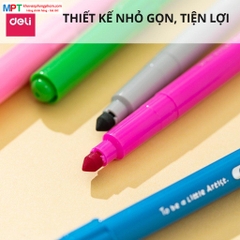 Bút lông màu dạ Felt Pen 24 màu Deli EC161-24 - Thiết kế đầu chóp nón, dễ đi nét