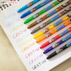 Bút sáp vặn dài 12 màu Deli EC217-12 - Họa tiết One Piece