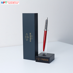 Bút bi Parker Jotter KST Red CT TB6-1953348 cao cấp ngòi 1.0mm - Mực xanh, vỏ bút màu đỏ