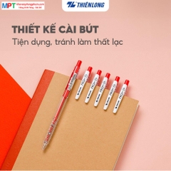 [TẶNG 2 BÚT BI] Hộp 20 Bút bi Thiên Long 027 Pro TL-105 ngòi 0.5mm - Thân bút màu pastel thời trang