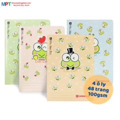 [MẪU MỚI 2024] Vở 4 ô ly Hồng Hà 48 trang ẾCH CỐM 0599 - Định lượng 100gsm, Giấy trắng tự nhiên chống lóa, mỏi mắt - Mua 10 tặng 1 bút chì