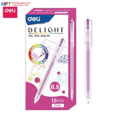 Bút gel nhiều màu Deli G118 nét 0.5mm - nhanh khô viết đều trơn tru lâu hết mực chất lượng cao