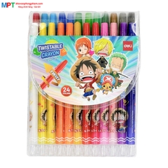 Bút sáp vặn dài 24 màu Deli EC217-24 - Họa tiết One Piece