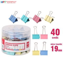 Kẹp bướm màu 19mm Deli E8555A - Hộp 40 cái