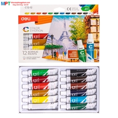 Màu nước Acrylic dạng tuýp 12 màu Deli C12-12