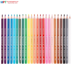 Bút chì màu 24 màu Deli EC00827 - Họa tiết Super Wings kèm gọt chì