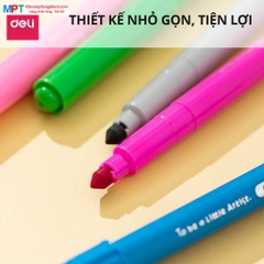 Bút lông màu dạ Felt Pen 18 màu Deli EC161-18 - Thiết kế đầu chóp nón, dễ đi nét