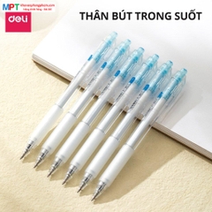 Bút gel Deli EG057 ngòi 0.5mm - Mực xanh, đen, mực viết trơn tru, dùng viết sổ caligraphy