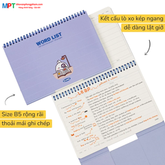 Sổ học từ vựng Word List khổ B5 KLONG 120 trang 917 - Định lượng 100gsm - Kích thước 175x250mm