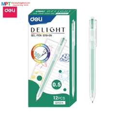 Bút gel nhiều màu Deli G118 nét 0.5mm - nhanh khô viết đều trơn tru lâu hết mực chất lượng cao