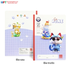 Vở 4 ô ly Hồng Hà 48 trang Baby Shop 0518 - Định lượng 100gsm, giấy vàng chống lóa mỏi mắt - Mua 10 quyển tặng 1 bút chì
