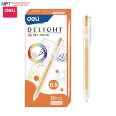 Bút gel nhiều màu Deli G118 nét 0.5mm - nhanh khô viết đều trơn tru lâu hết mực chất lượng cao
