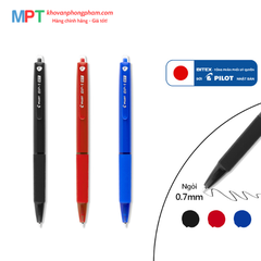 Bút bi PILOT BP-1RT ngòi 0.7mm - Mực xanh (Viết siêu trơn, dùng để đi thi) - Xuất xứ Nhật Bản