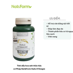 Tinh dầu hoa anh thảo hữu cơ Pháp Nat&Form Huile D’Onagre
