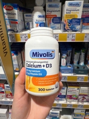 Viên uống canxi Mivolis Calcium + D3 300 viên – Hỗ trợ xương chắc khỏe, bổ sung vitamin D3 hấp thu tối ưu