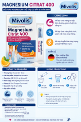 Mivolis Magnesium Citrat 400 Đức – Bột Magie Hương Cam 20 Gói