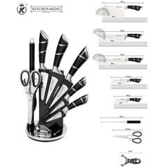 Bộ Dao Nhà Bếp Kitchen King KK010 (9 Món) Cao Cấp, Đa Năng Nhật Bản