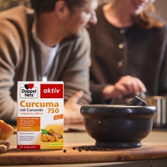 Doppelherz Curcuma 750 Đức – Viên Uống Tinh Chất Nghệ Curcumin + Vitamin D3, Hộp 30 Viên