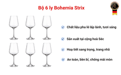 Set 6 Ly Vang Bohemia Strix – Ly Pha Lê Séc Cao Cấp, Sang Trọng