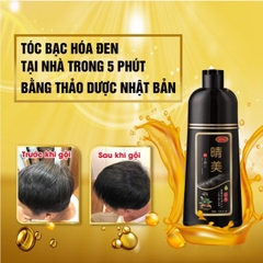 Dầu Gội Nhuộm Tóc Phủ Bạc Komi Nhật Bản 500ml - Phủ Bạc Nhanh, Dưỡng Tóc Mềm Mượt