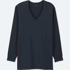 Áo giữ nhiệt nam cổ tim Heattech Uniqlo