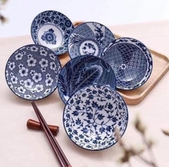 Bộ Bát Sứ Phong Cách Nhật 6 Chiếc - Vân Xanh - Đơn Giản, Tinh Tế, Đậm Chất Nhật