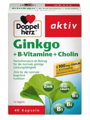 Viên uống bổ não Ginkgo + B Vitamine E, Cholin Đức - 40v