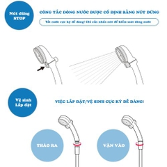 Vòi Sen Tắm Takagi Baby JSB011AAS Có Nút Dừng – An Toàn, Êm Dịu Cho Bé